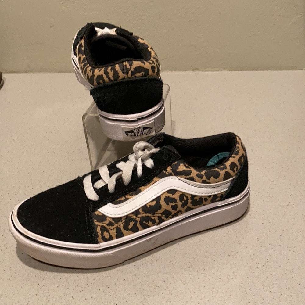 Vans Animal Print Canvas Suede Skate Low Lace Up Sneakers Size 1